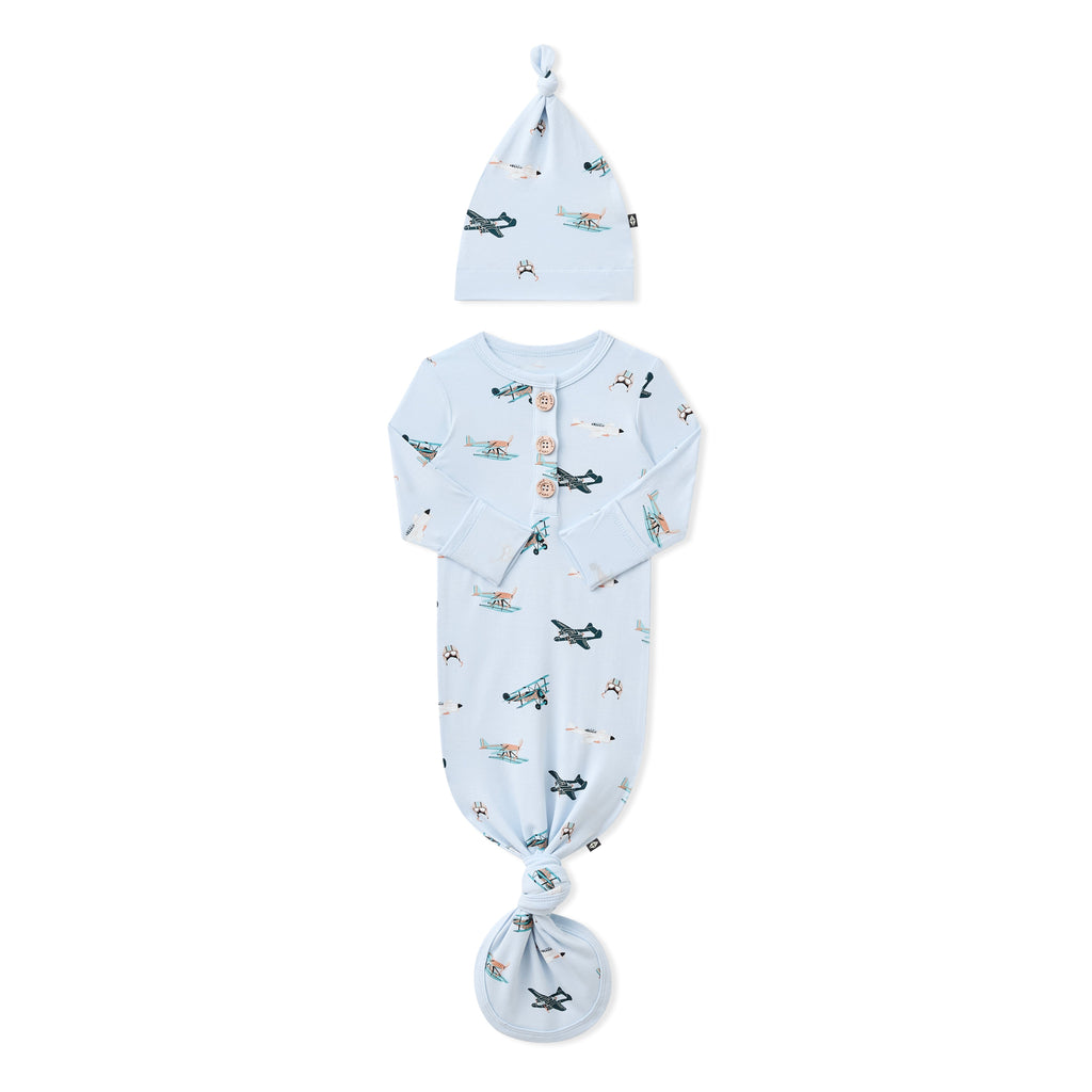 Knotted Day Gown with Hat Set in Take Off