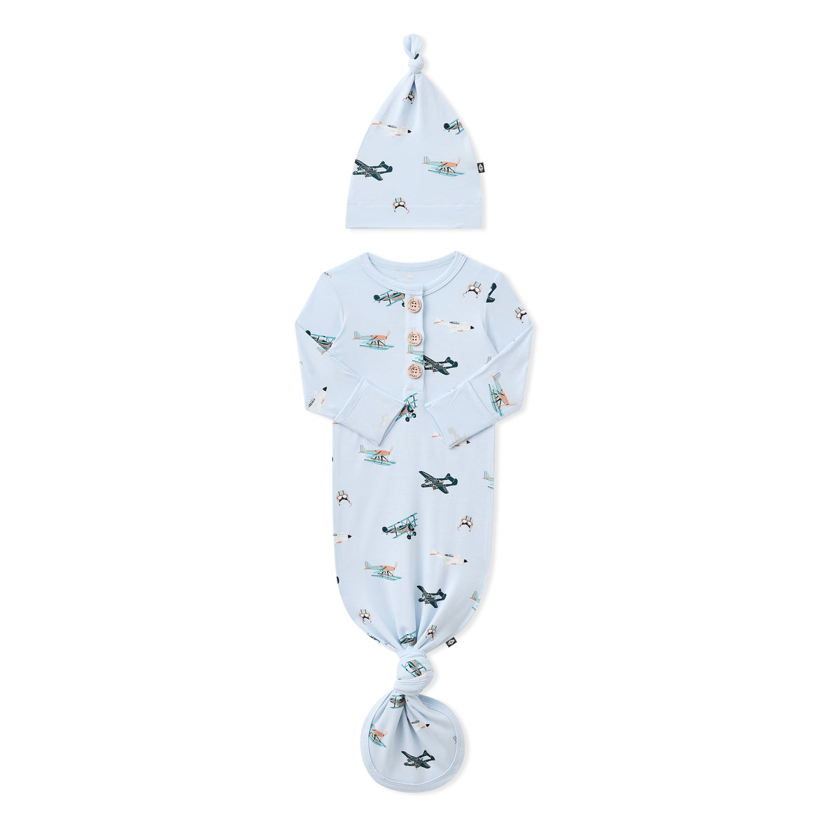 Knotted Day Gown with Hat Set in Take Off