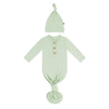 Knotted Day Gown with Hat Set in Basil