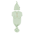 Knotted Day Gown with Hat Set in Basil