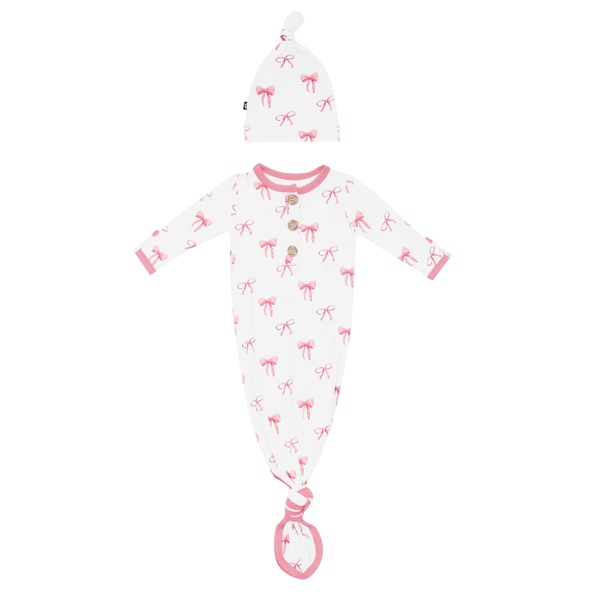Knotted Day Gown with Hat Set in Bow