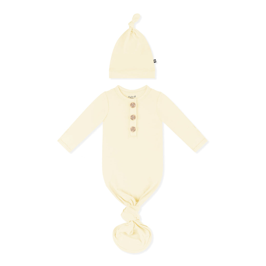 Knotted Day Gown with Hat Set in Chamomile
