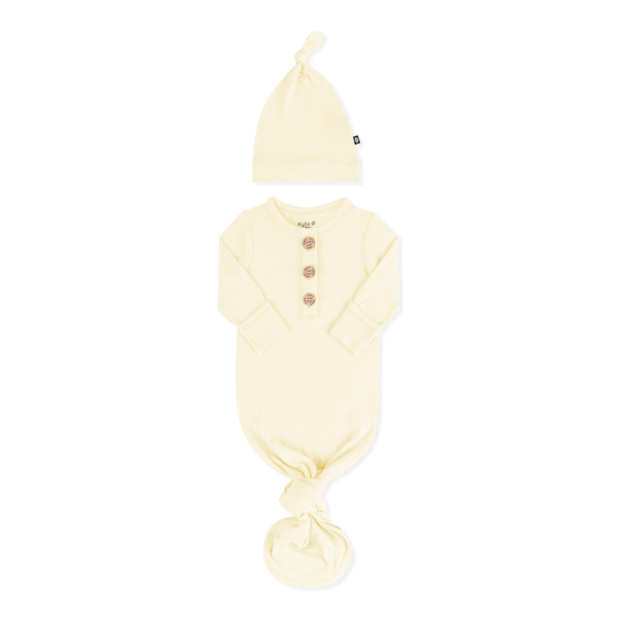 Knotted Day Gown with Hat Set in Chamomile