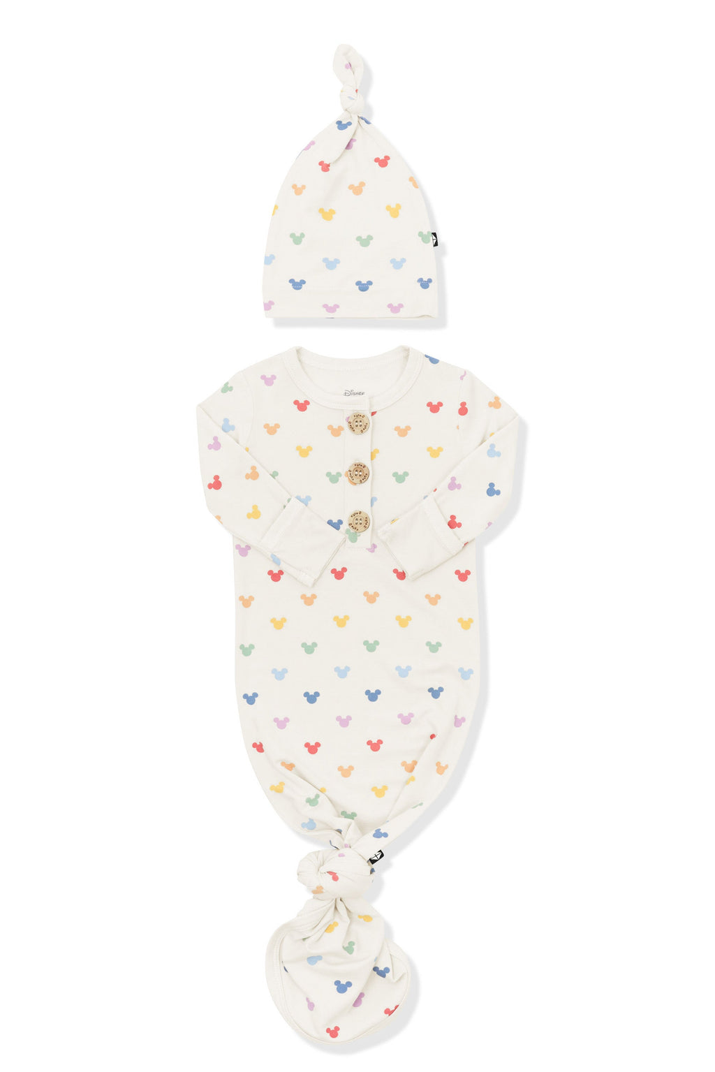 Knotted Day Gown with Hat Set in Pastel Mickey Mouse
