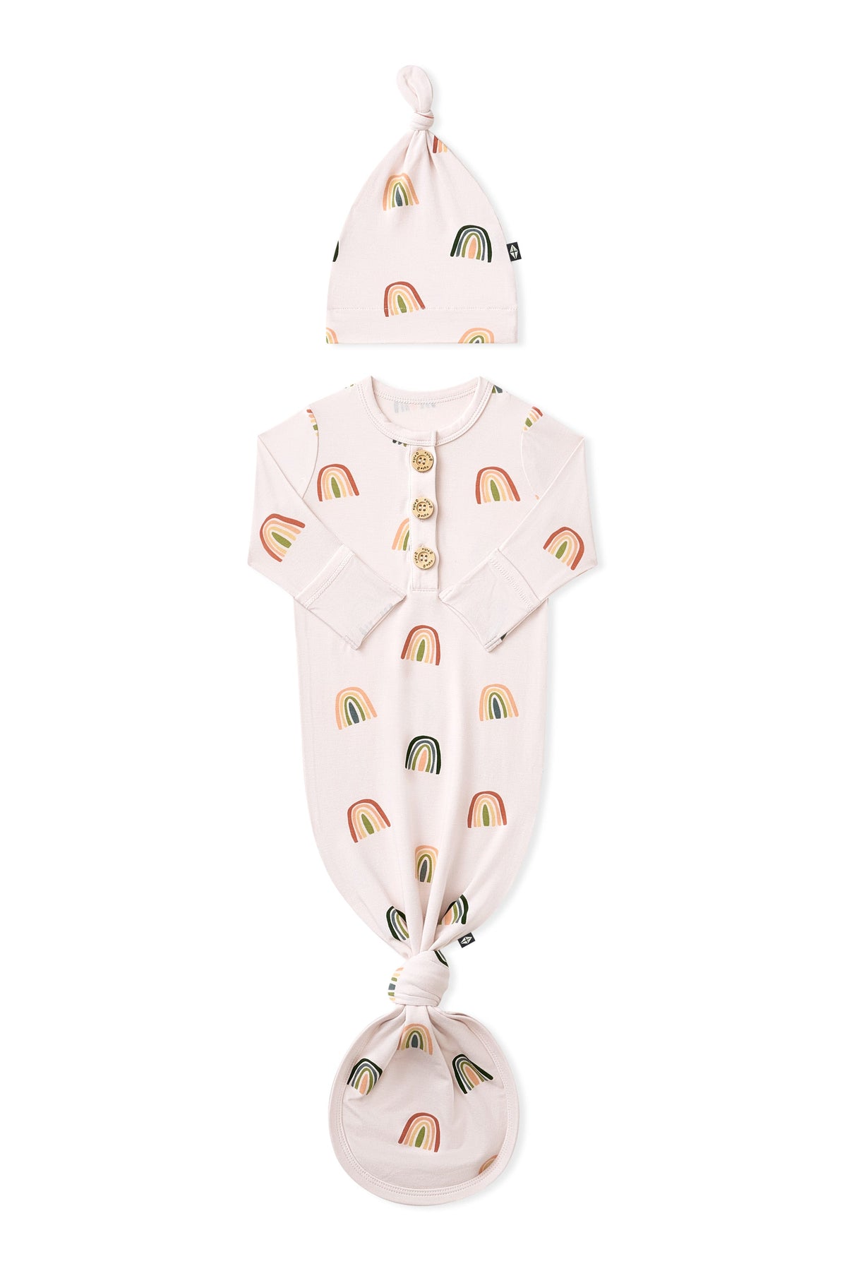 Knotted Day Gown with Hat Set in Retro Rainbow