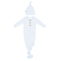 Knotted Day Gown with Hat Set in Small Mist Stripe
