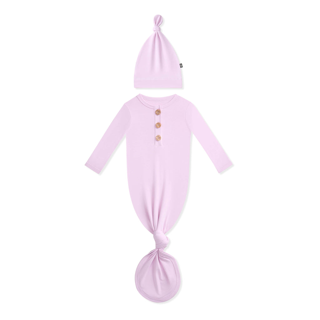 Knotted Day Gown with Hat Set in Thistle