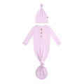 Knotted Day Gown with Hat Set in Thistle