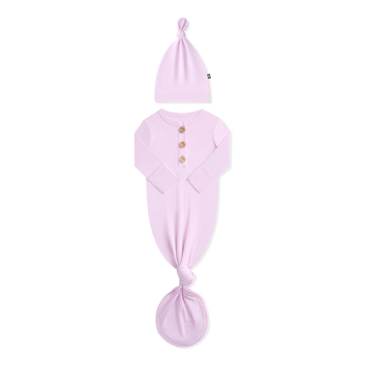 Knotted Day Gown with Hat Set in Thistle