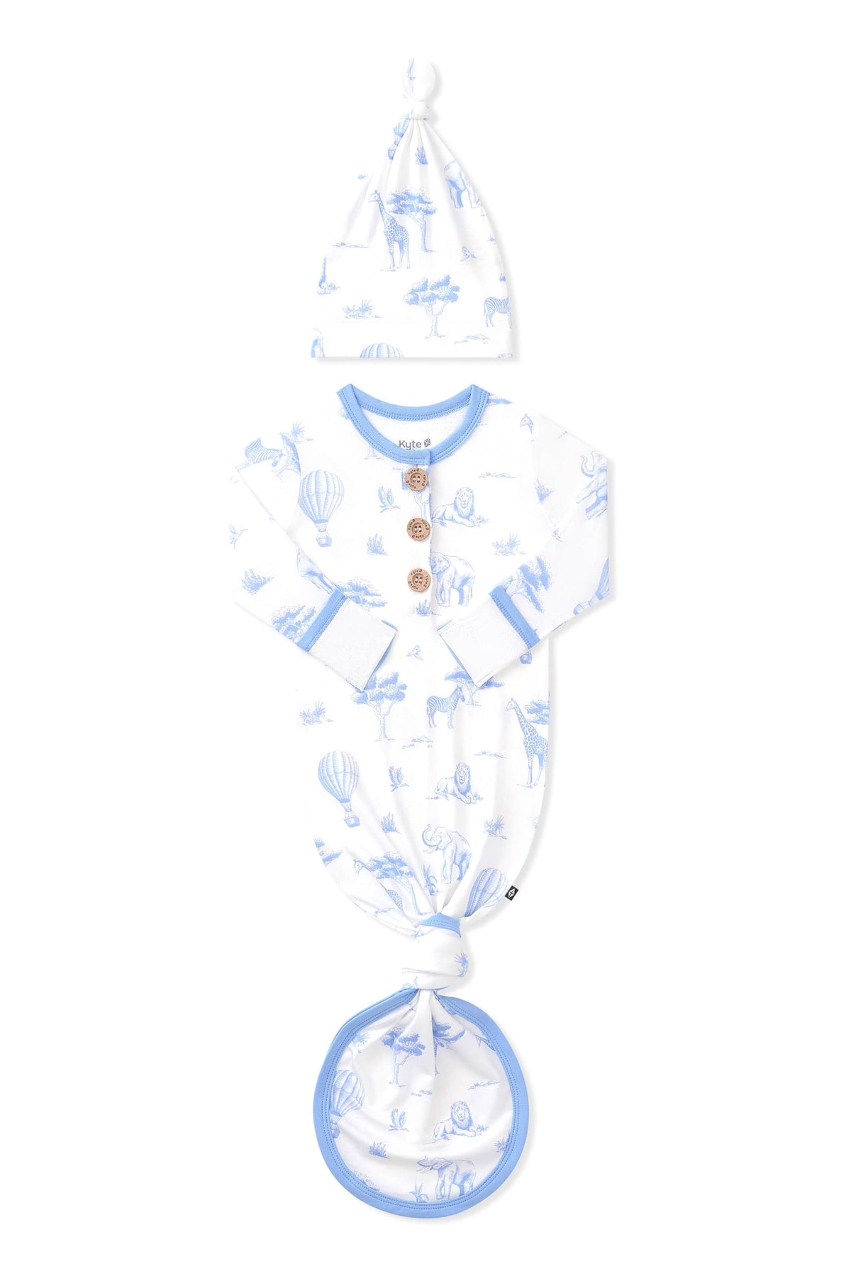 Knotted Day Gown with Hat Set in Toile Safari