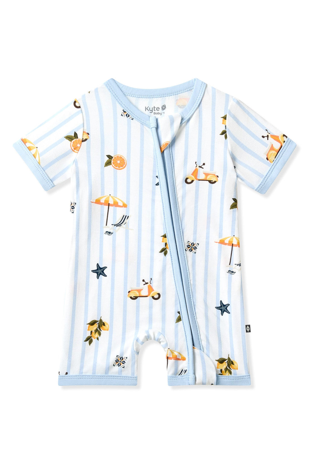 Zipper Shortall Romper in Amalfi Coast