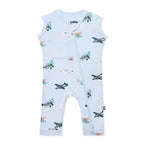 Zippered Sleeveless Romper in Take Off