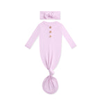 Knotted Day Gown with Bow Set in Thistle