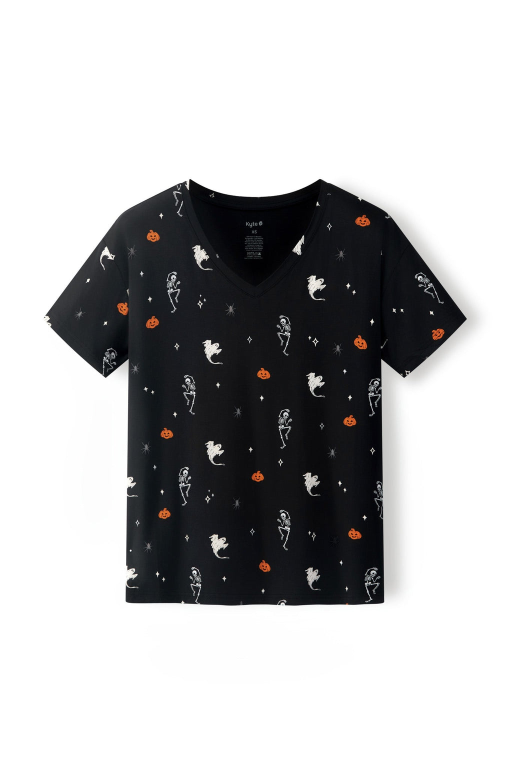 Women's Oversized V-Neck Tee in Halloween Friends
