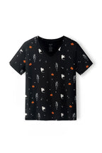 Women's Oversized V-Neck Tee in Halloween Friends
