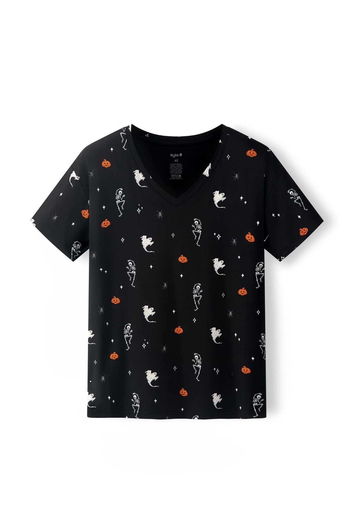 Women's Oversized V-Neck Tee in Halloween Friends