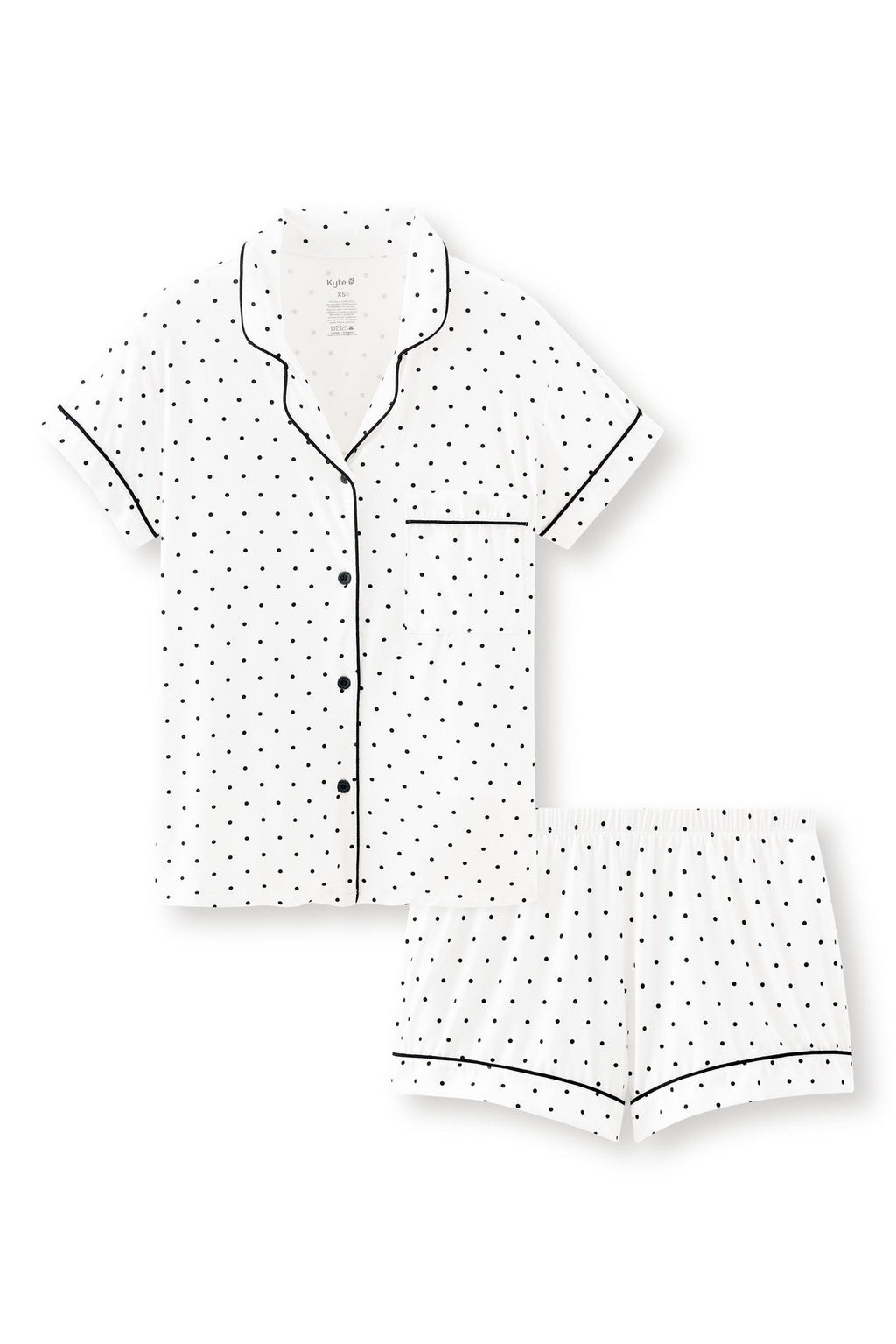 Women's Short Sleeve Pajama Set in Midnight Polka Dot