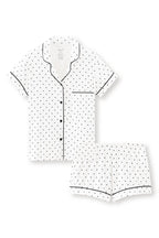 Women's Short Sleeve Pajama Set in Midnight Polka Dot
