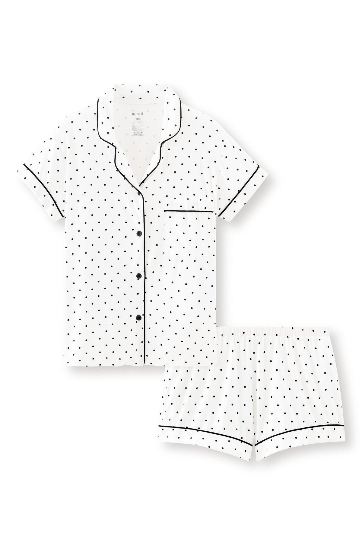 Women's Short Sleeve Pajama Set in Midnight Polka Dot