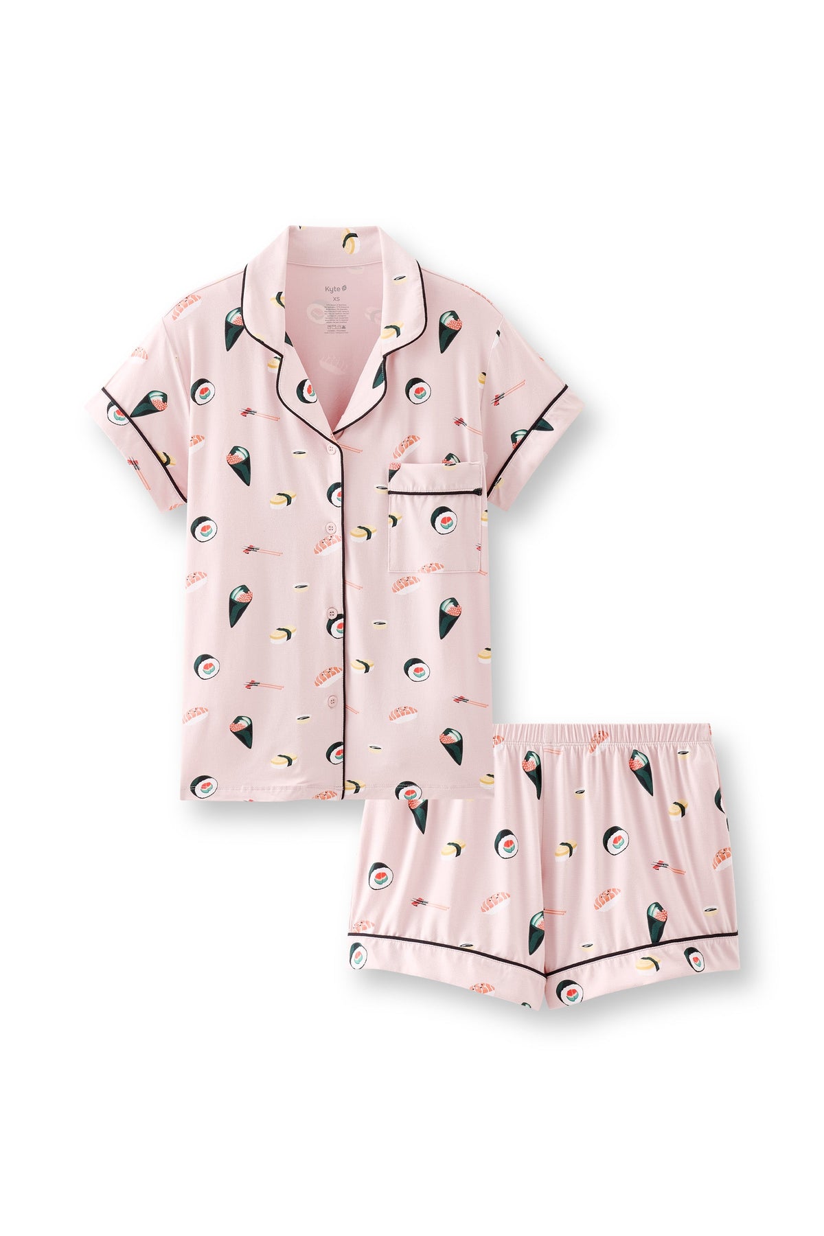 Women's Short Sleeve Pajama Set in Blush Sushi