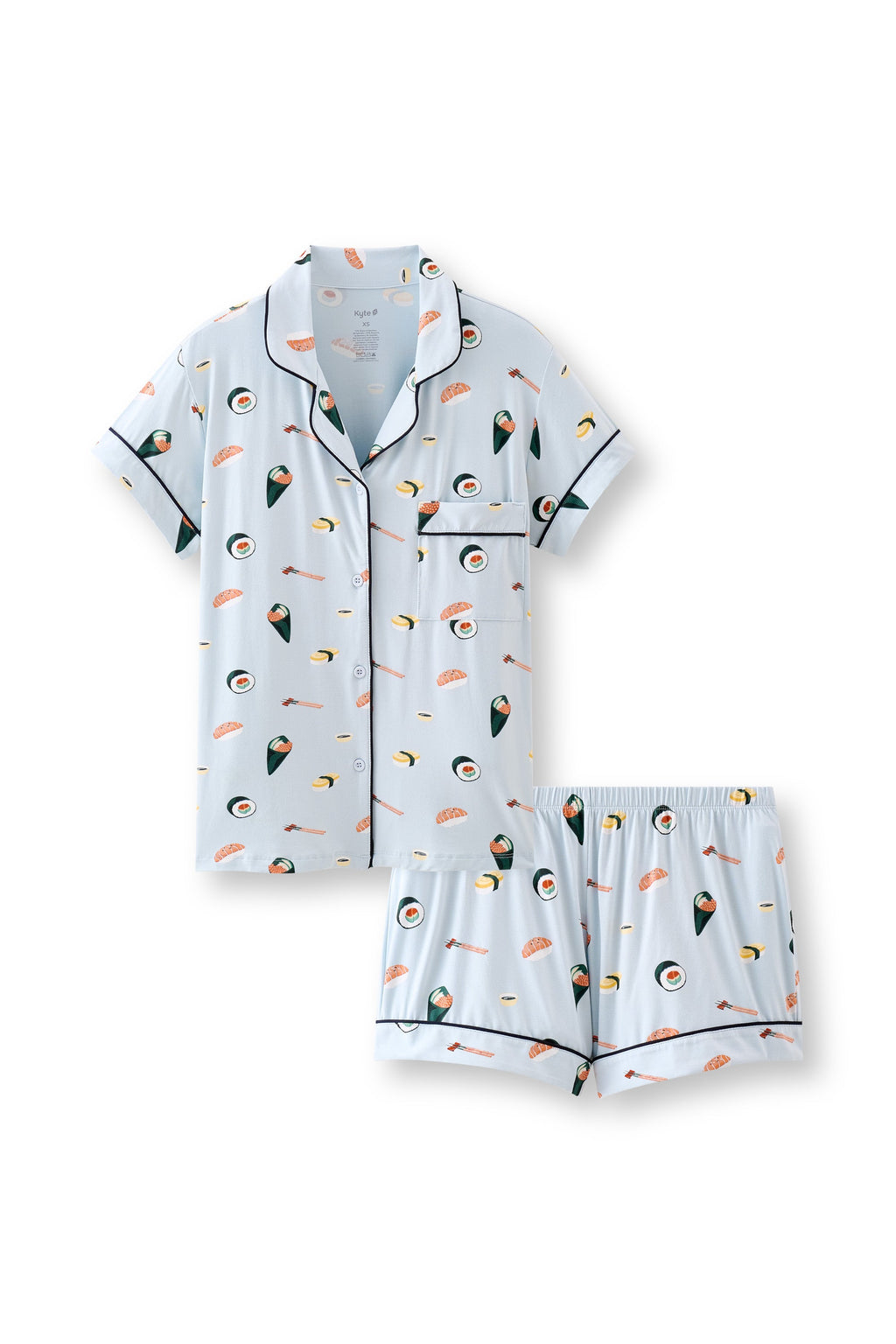 Women's Short Sleeve Pajama Set in Ice Sushi