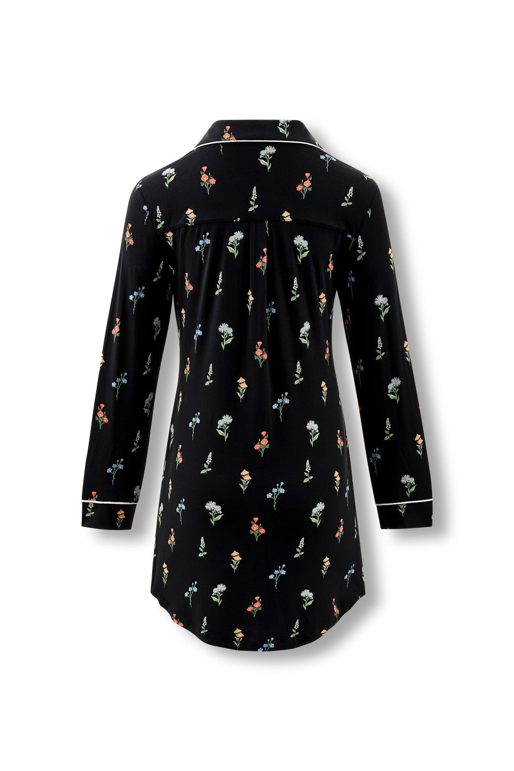 Long Sleeve Women’s Nightshirt in Midnight Wildflower