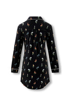 Long Sleeve Women’s Nightshirt in Midnight Wildflower