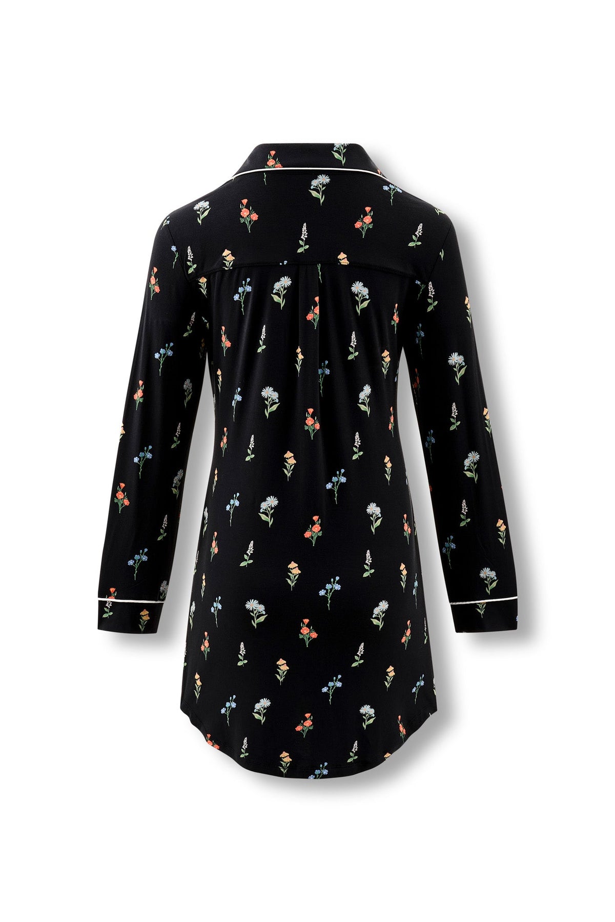 Long Sleeve Women’s Nightshirt in Midnight Wildflower