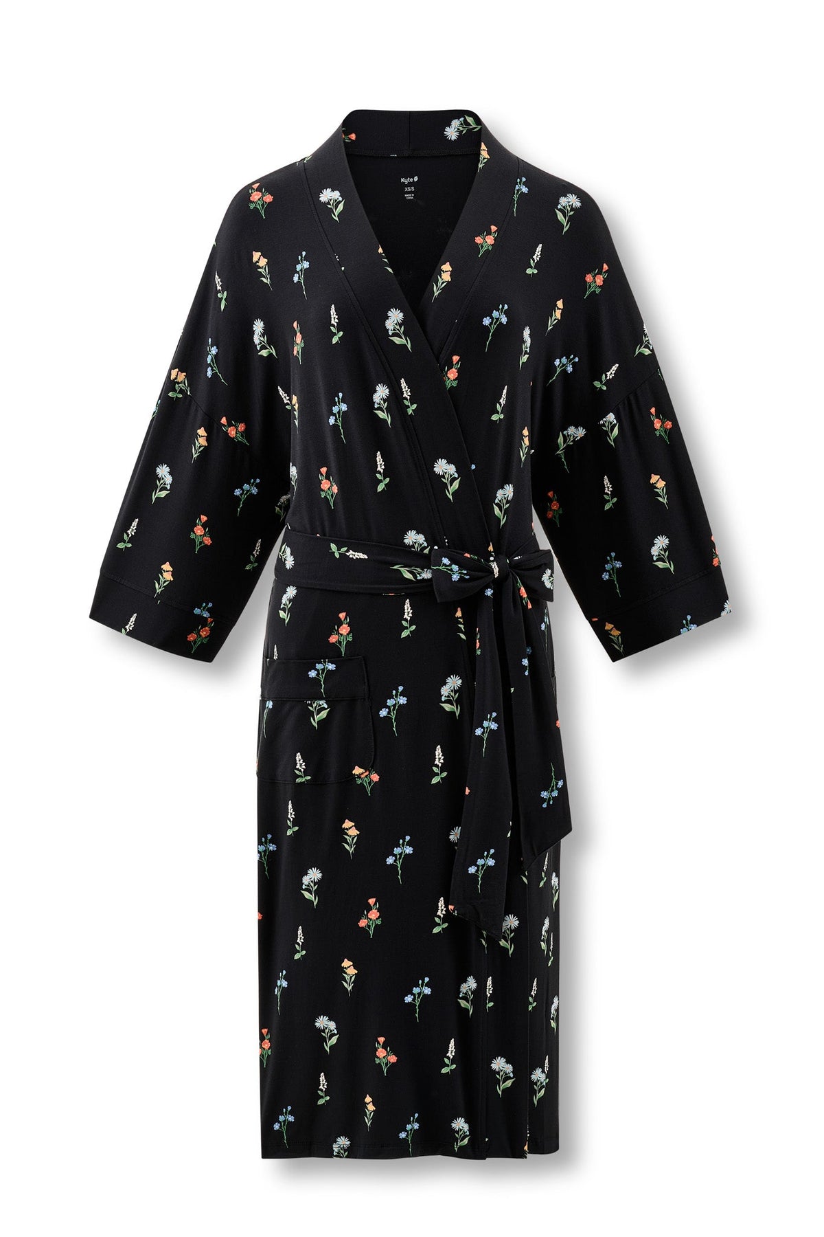 Women’s Kimono Robe in Midnight Wildflower