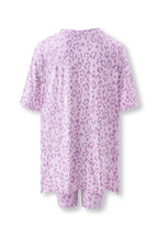 Women’s Biker Short Set in Thistle Leopard