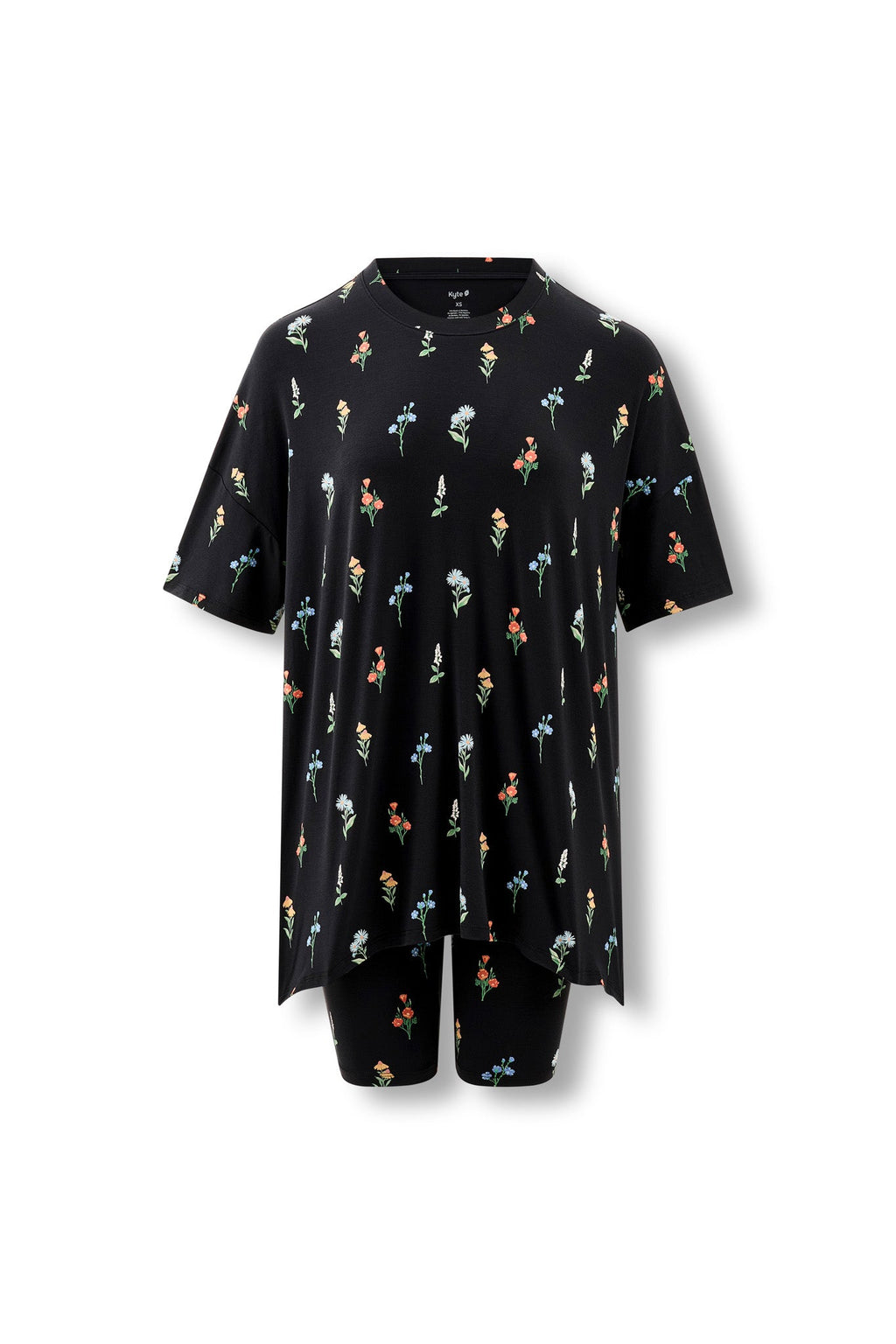 Women’s Biker Short Set in Midnight Wildflower