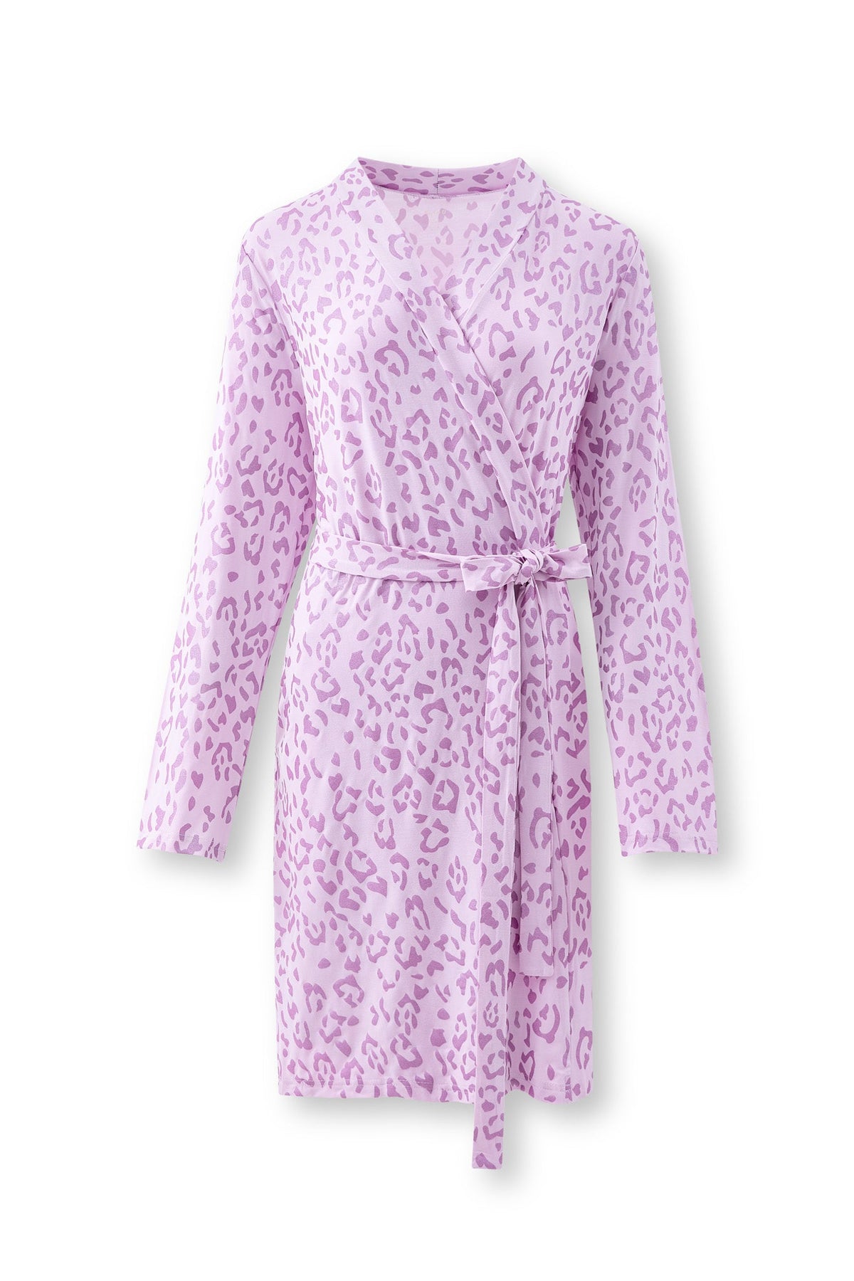 Women's Lounge Robe in Thistle Leopard