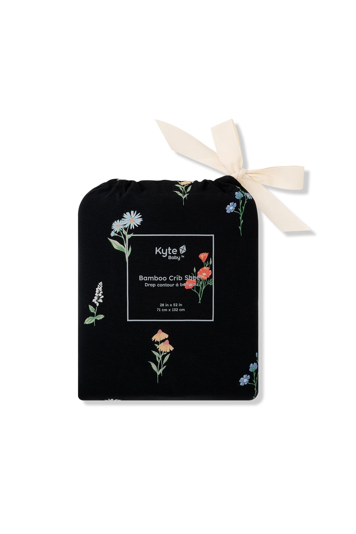 Crib Sheet in Midnight Wildflower