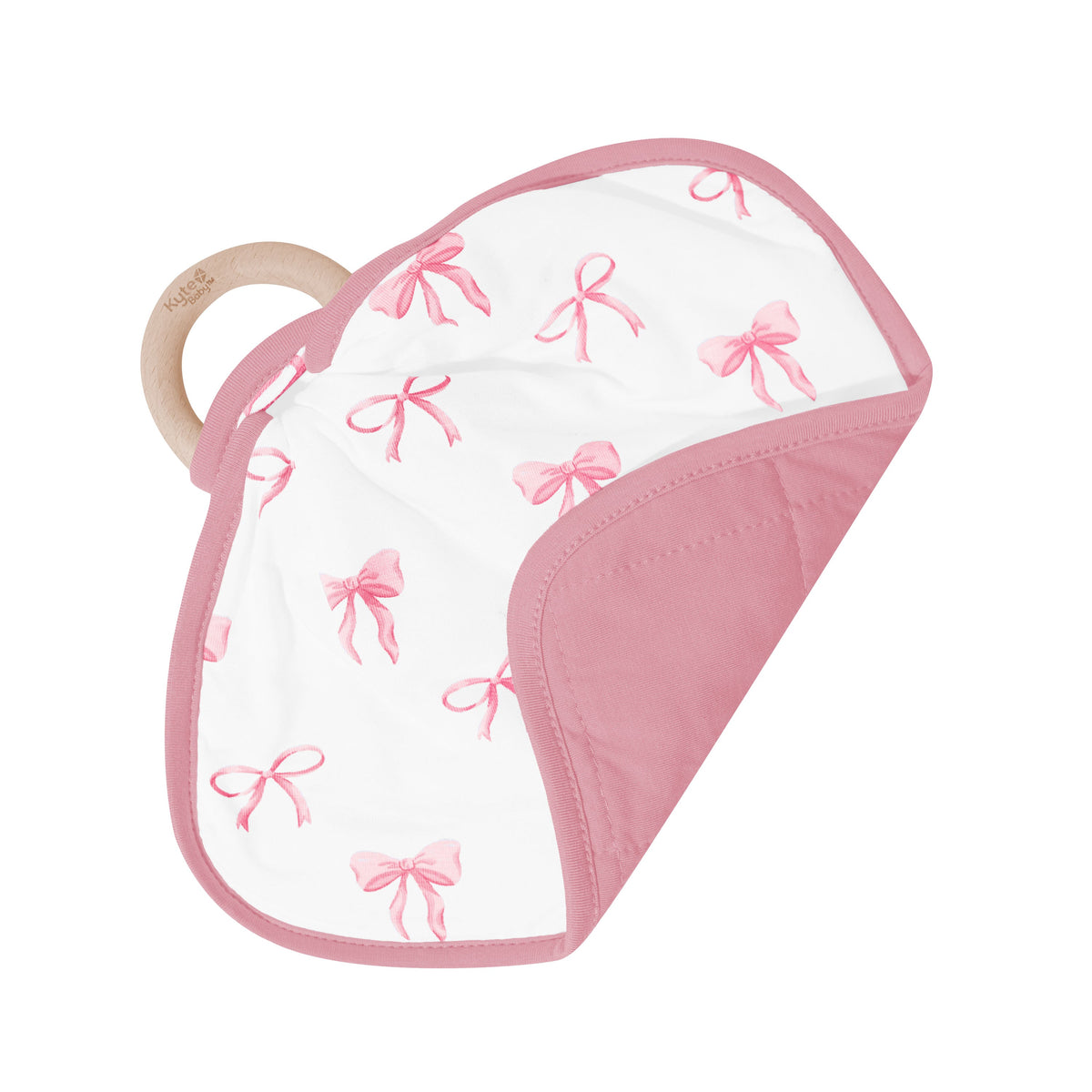 Lovey in Bow with Removable Wooden Teething Ring