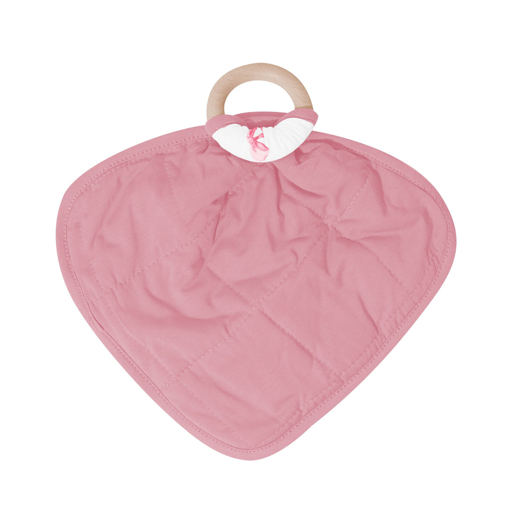 Lovey in Bow with Removable Wooden Teething Ring