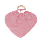 Lovey in Bow with Removable Wooden Teething Ring
