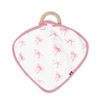 Lovey in Bow with Removable Wooden Teething Ring