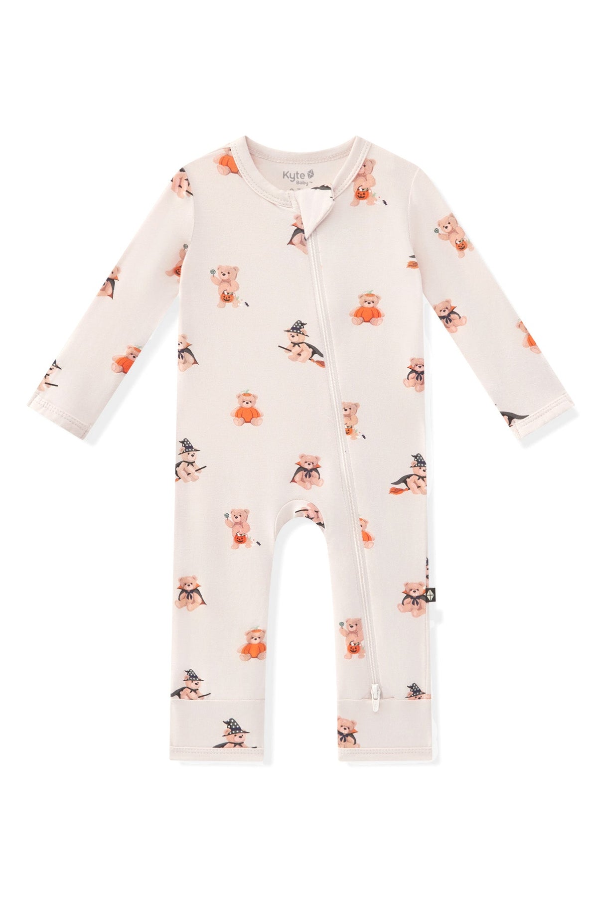 Zippered Romper in Halloween Teddy