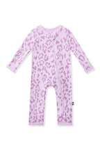 Zippered Romper in Thistle Leopard