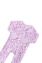 Zippered Romper in Thistle Leopard