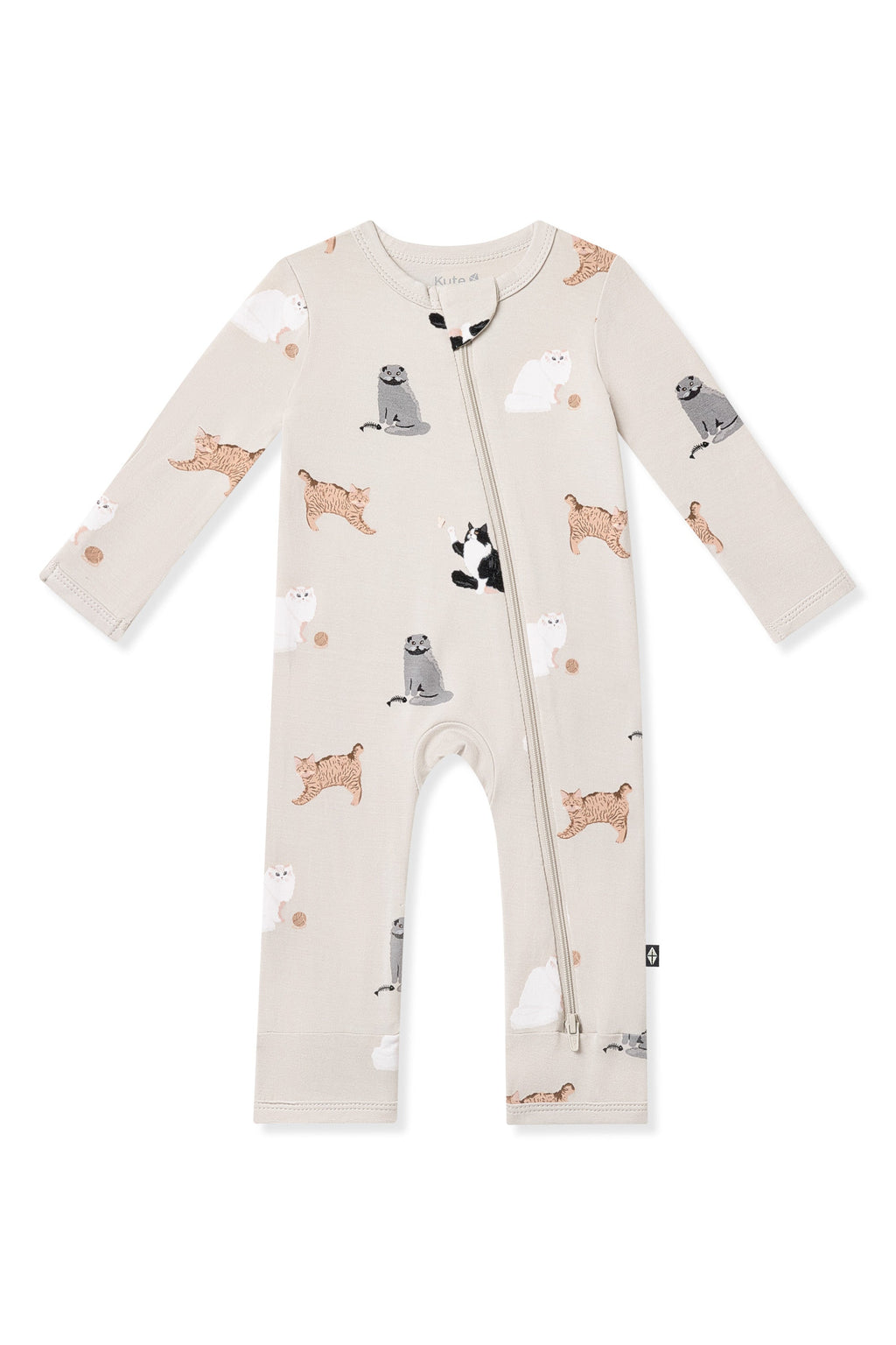 Zippered Romper in Fluffy Cat