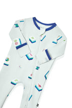Zippered Romper in Dew Mahjong