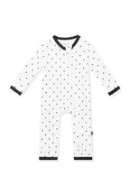 Zippered Romper in Midnight Polka Dot