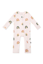 Zippered Romper in Retro Rainbow