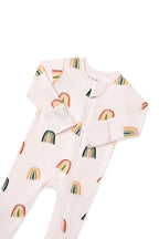 Zippered Romper in Retro Rainbow