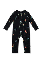 Zippered Romper in Midnight Wildflower