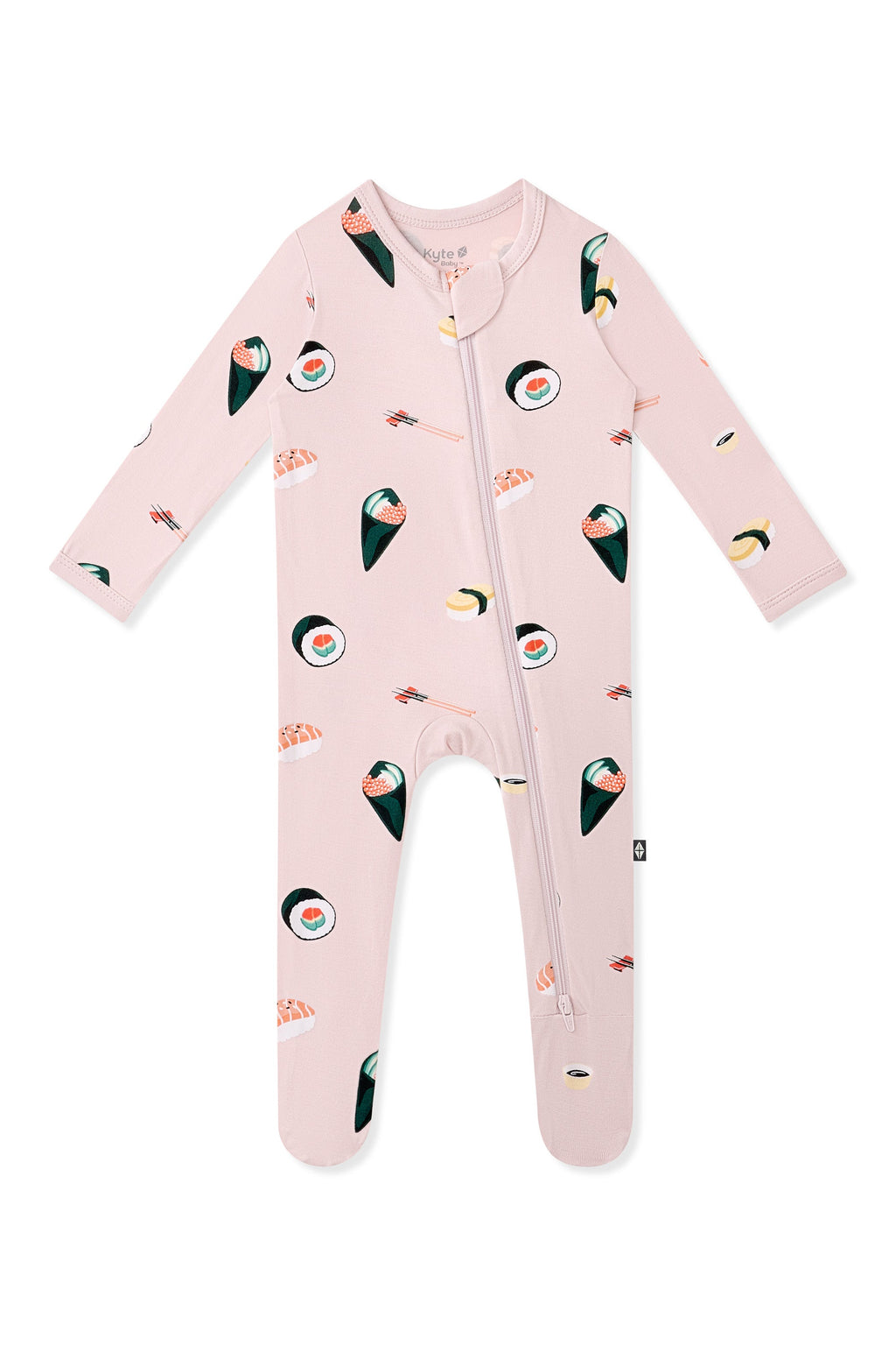 Zippered Footie in Blush Sushi
