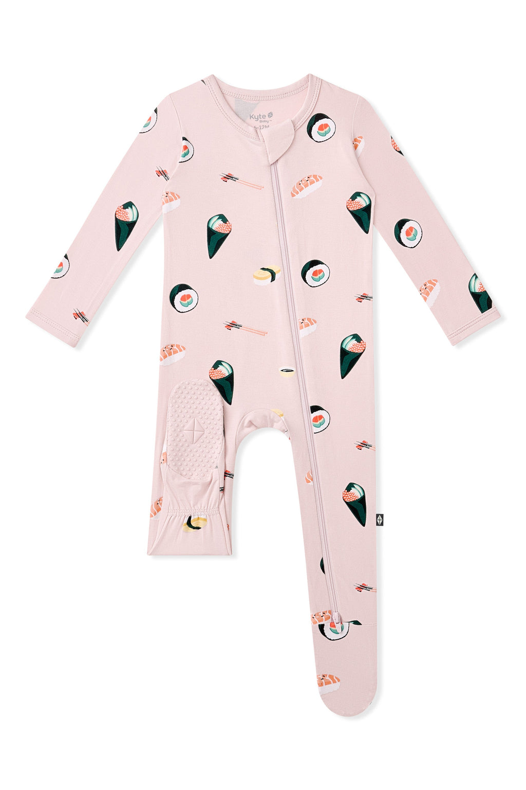 Zippered Footie in Blush Sushi