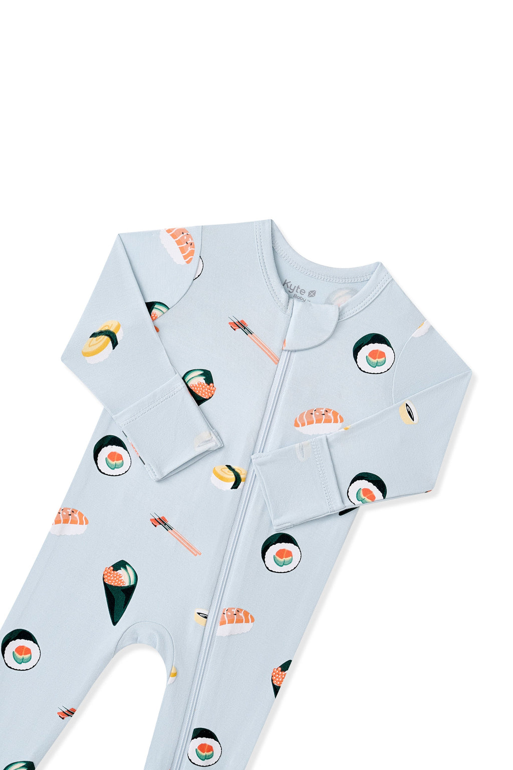 Zippered Footie in Ice Sushi