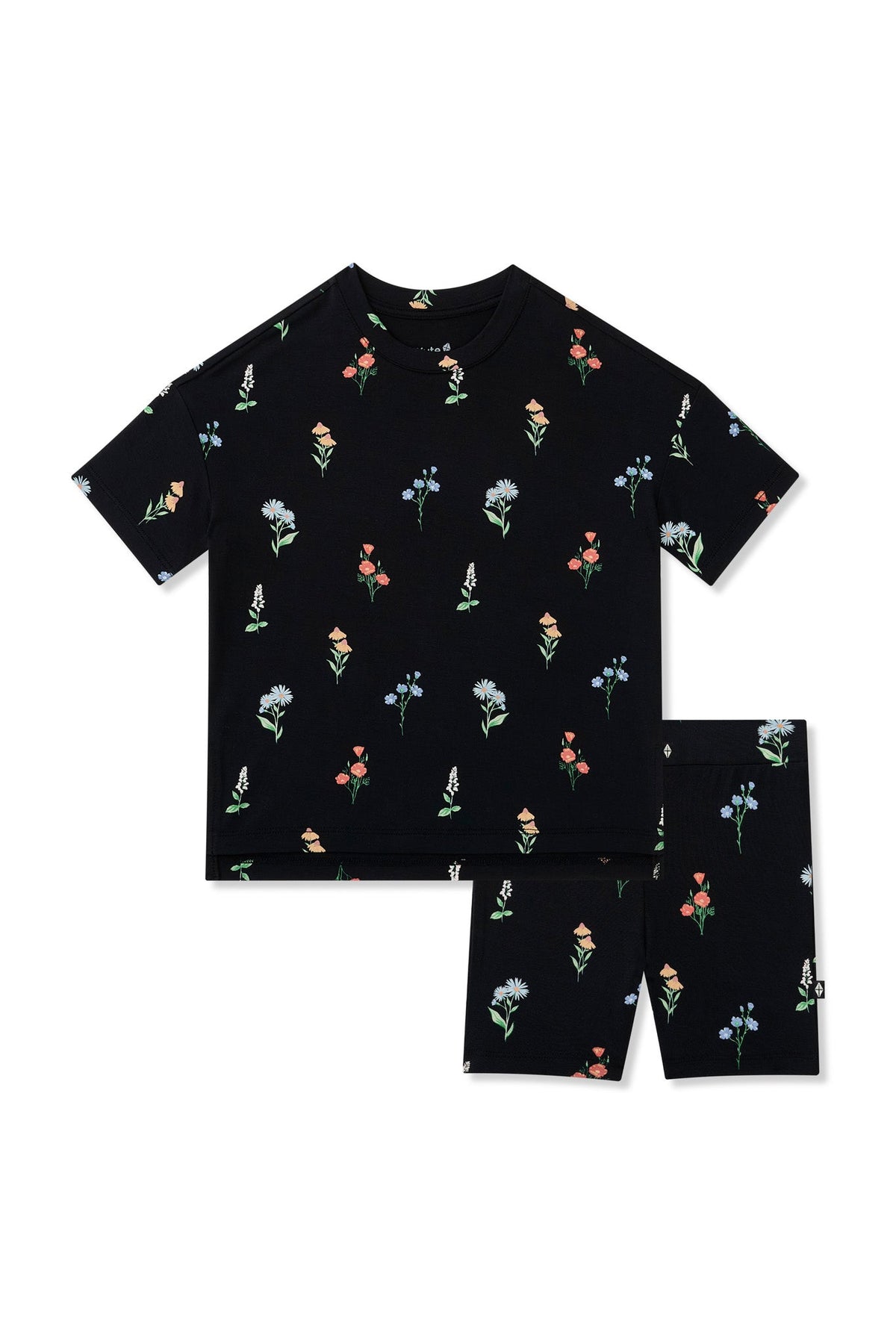 Toddler Biker Short Set in Midnight Wildflower